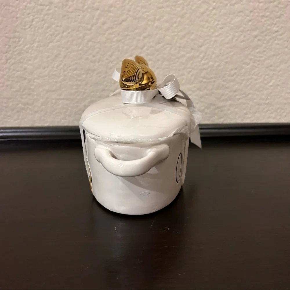 Rae Dunn Harry Potter Quidditch Mini Crock Baking Dish With Snitch Lid NWT